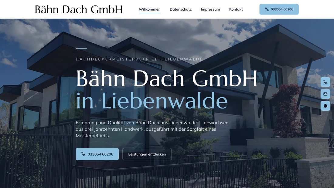 Roofing & construction website, rebuilt with Uisdom